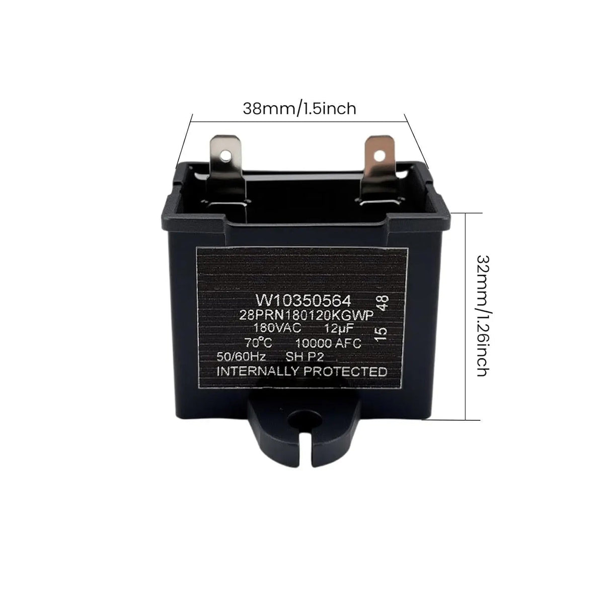 W10350564 Refrigerator Run Capacitor Replaces WPW10350564 Parts-O-Matic