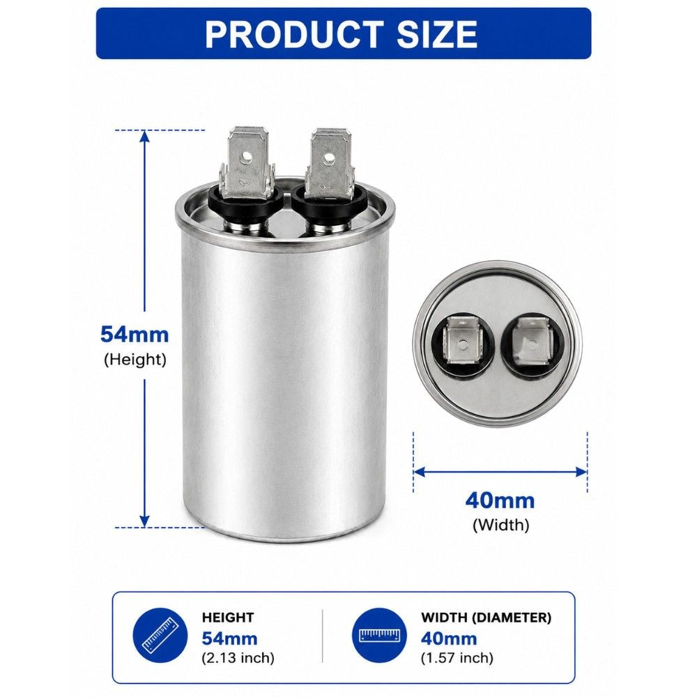 XPC5-450R 5 uF Round Run / Start Capacitor | CBB65 5 uF (MFD) 450 Volts Parts-O-Matic