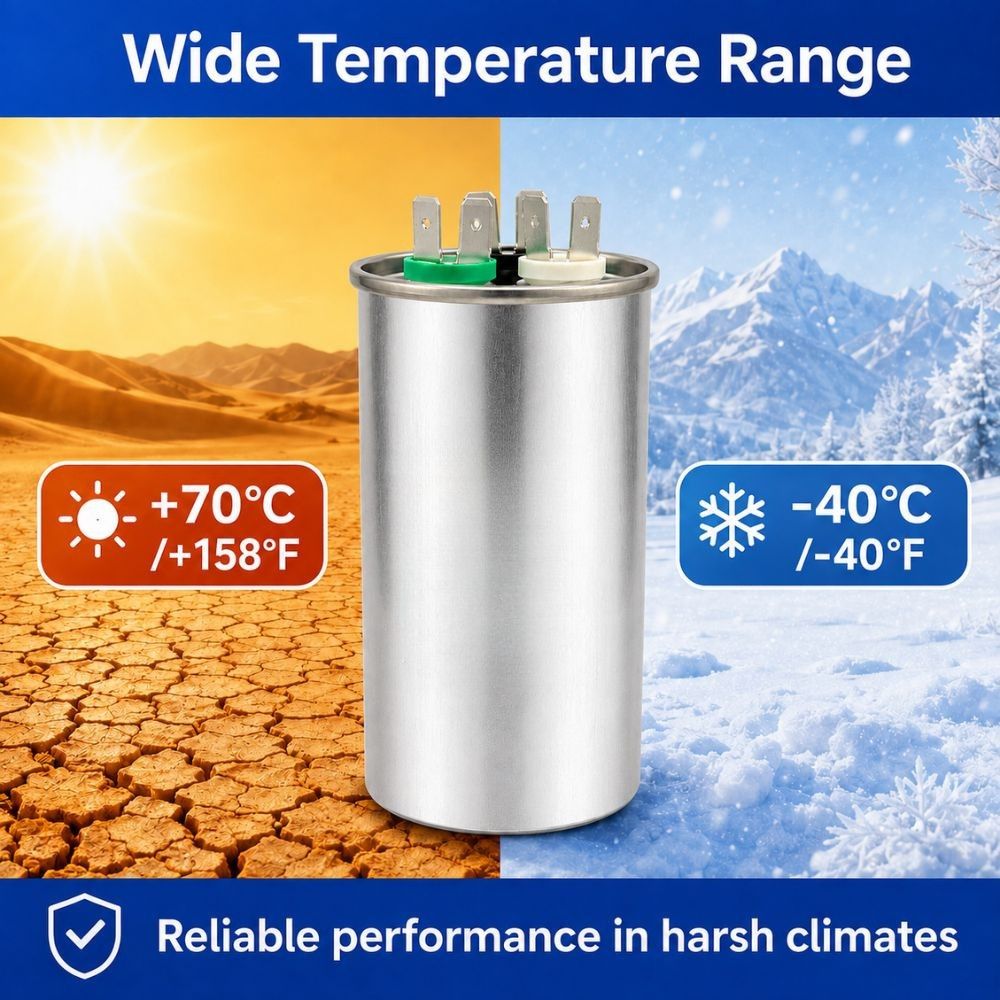 XPDC60X5-450R HVAC ROUND DUAL RUN CAPACITOR | 60+5 MFD 450 Volts Parts-O-Matic