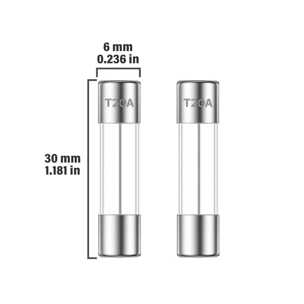 EXP20AG Glass Line Fuse, Fast Blow, 20A, 6x30mm Parts-O-Matic