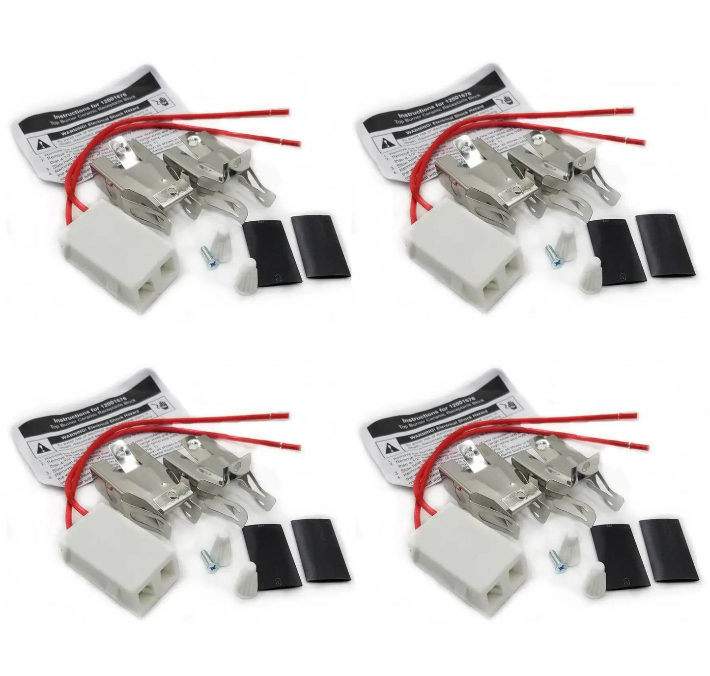 (4 Pack) ERP 12001676 Surface Burner Receptacle Exact Replacement Parts