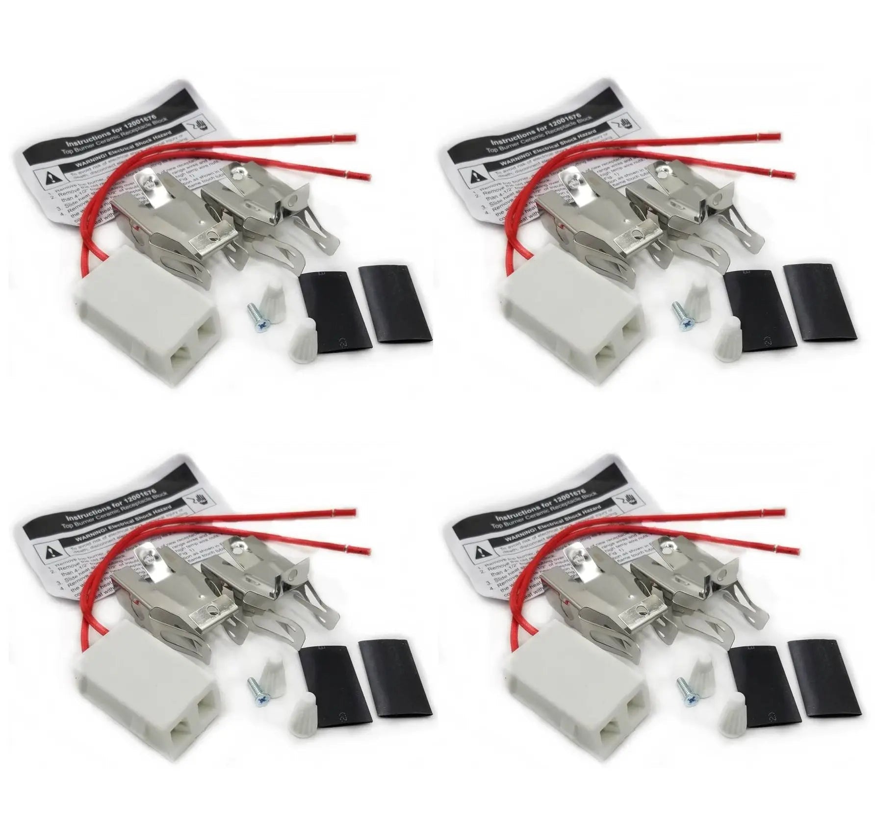 (4 Pack) ERP 12001676 Surface Burner Receptacle Exact Replacement Parts