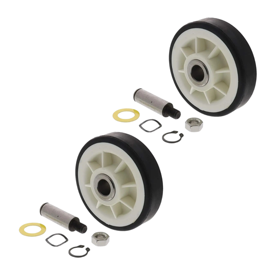 (2 Pack) 303373K Dryer Drum Roller Replaces 12001541 , WP6-3129480