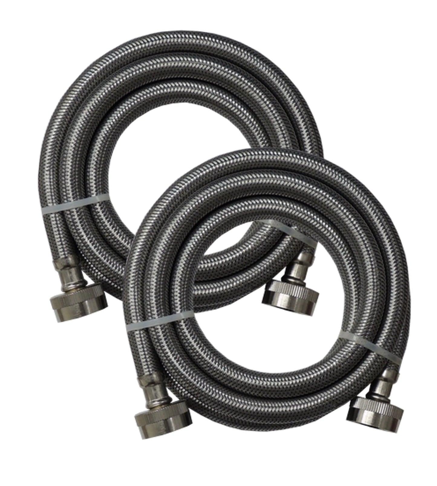 (2 Pack) Supco 3804FFSS Stainless Steel Braided 6ft. 3/8" Washer Inlet Water Hose  Parts-O-Matic