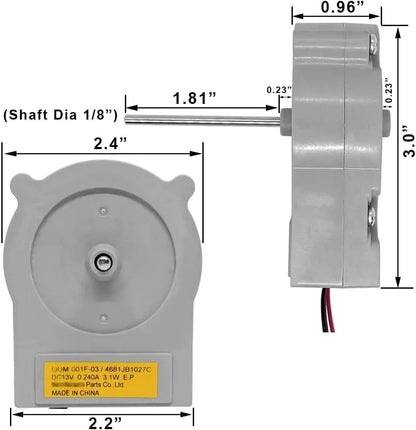 XPARTCO 4681JB1027C Refrigerator Evaporator Fan Motor  Parts-O-Matic