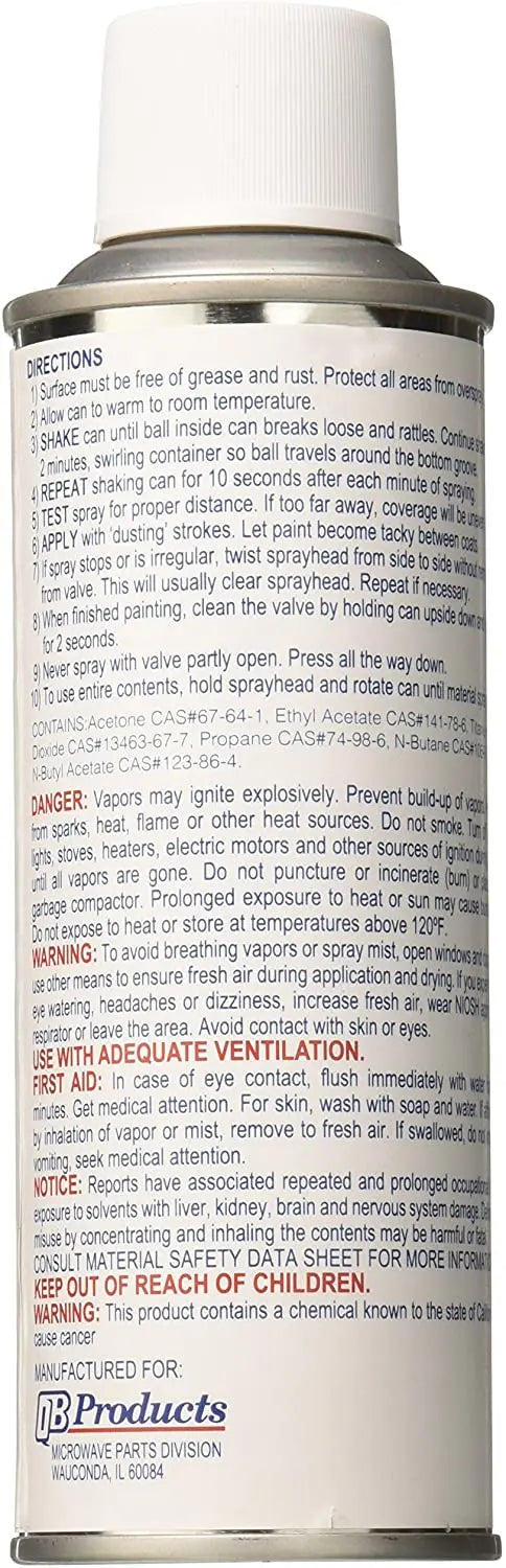 98QBP0302 Microwave Cavity Spray Paint (Snow White) 6 oz Exact Replacement Parts