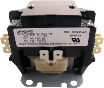Supco DP402402 HVAC&R 2 Pole Definite Purpose Contactor 240V, 40FLA, 50RLA  Parts-O-Matic