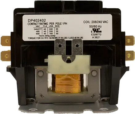 Supco DP402402 HVAC&R 2 Pole Definite Purpose Contactor 240V, 40FLA, 50RLA  Parts-O-Matic