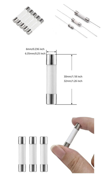 XP20A-SB Ceramic Line Fuse, Slow Blow, 20A - 6.35 x 32 mm  Parts-O-Matic