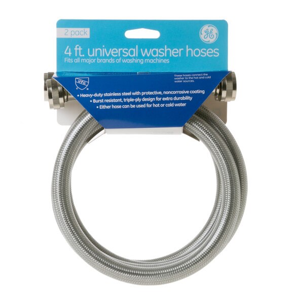 PM14X10005 GE Universal Washing Machine Stainless Steel Hoses - 2 Pack  Parts-O-Matic