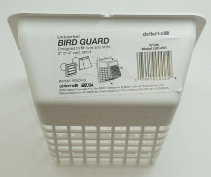 UBGWB Universal Bird Guard Dryer Vent Cover 3'-4" (White)  Parts-O-Matic