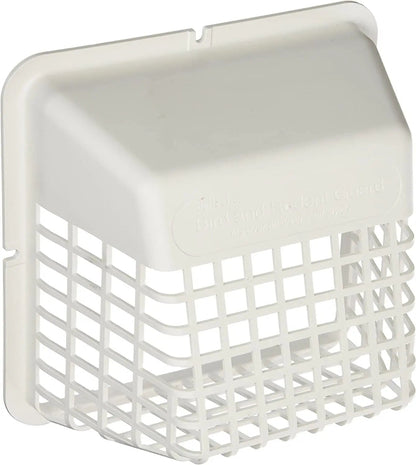 UBGWB Universal Bird Guard Dryer Vent Cover 3'-4" (White)  Parts-O-Matic