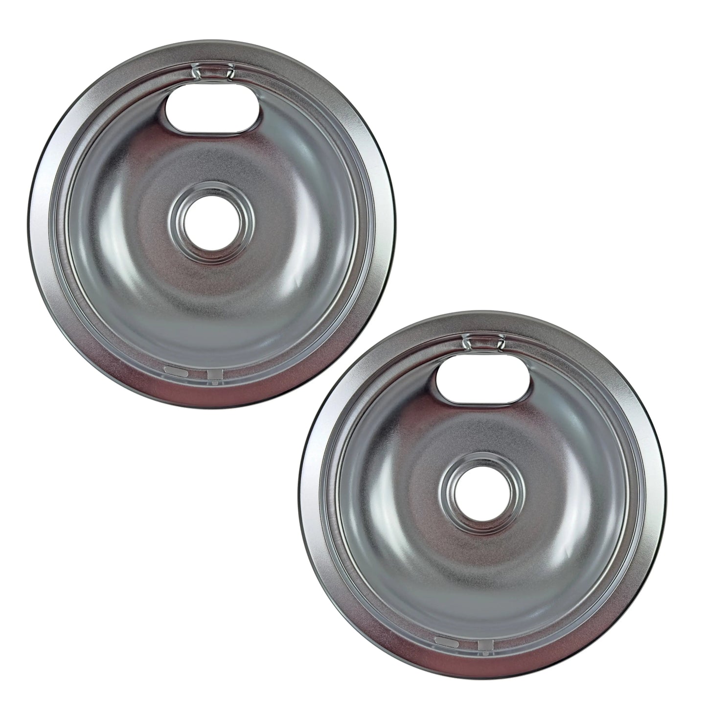 (2 Pack) W10196405CM Large 8" Steel Drip Pan Replaces WPW10196405  Parts-O-Matic