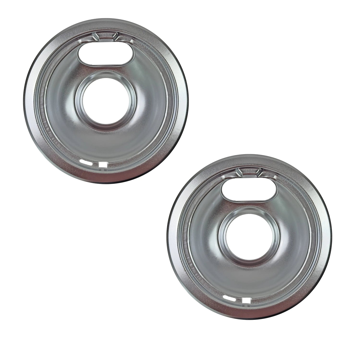 (2 Pack) W10196406CM Range Small 6" Steel Drip Bowl Pan Replaces WPW10196406  Parts-O-Matic