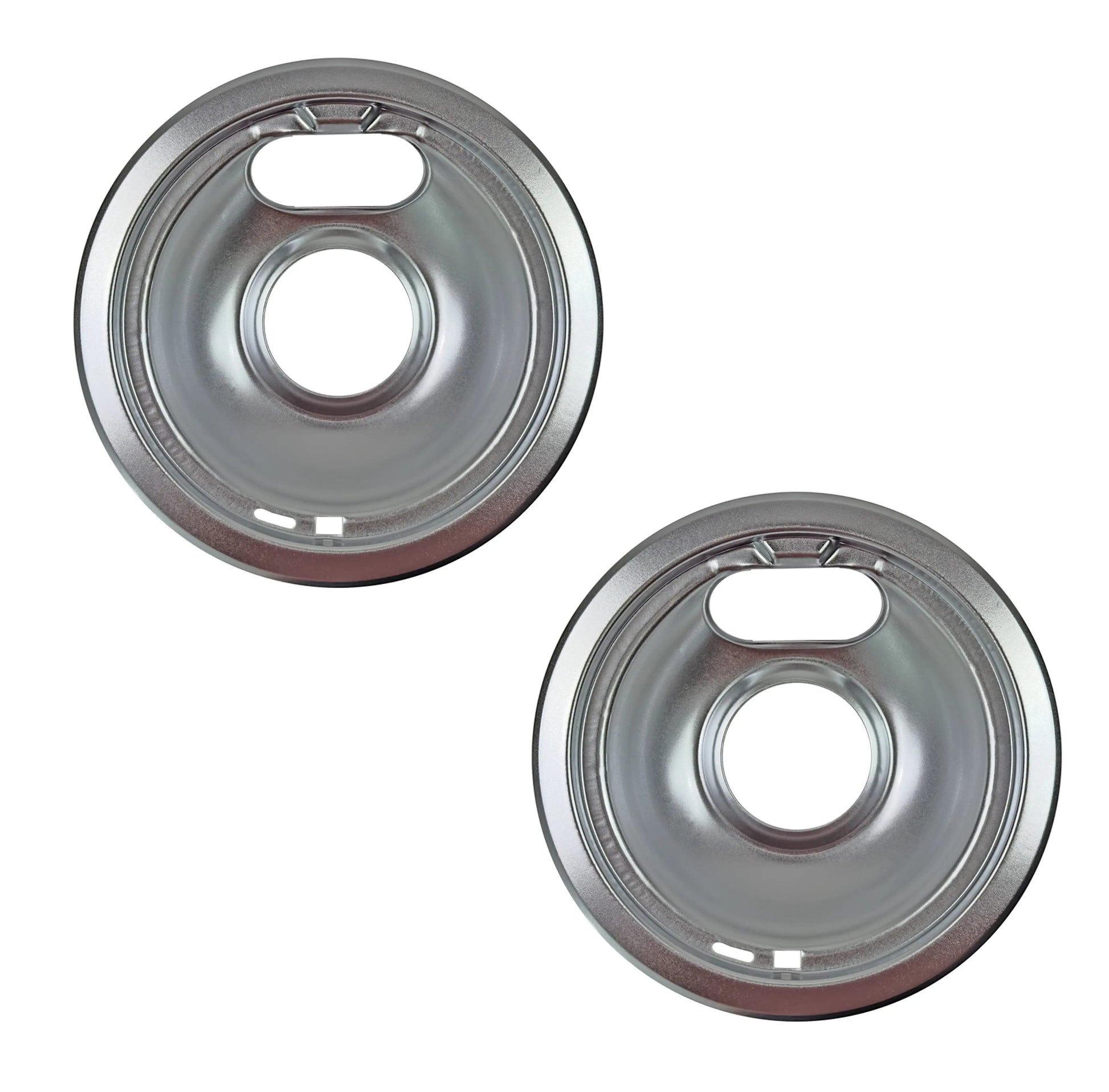(2 Pack) W10196406CM Range Small 6" Steel Drip Bowl Pan Replaces WPW10196406  Parts-O-Matic