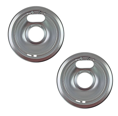 (2 Pack) W10196406CM Range Small 6" Steel Drip Bowl Pan Replaces WPW10196406  Parts-O-Matic