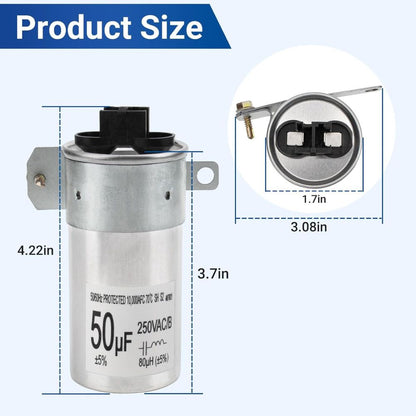 XPARTCO W10804664 Washer Motor Run Capacitor (50µF)  Parts-O-Matic