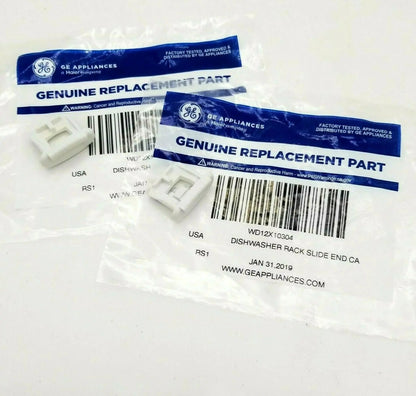 (2 Pack) WD12X10304 Genuine GE OEM Rack End Cap Clip GE