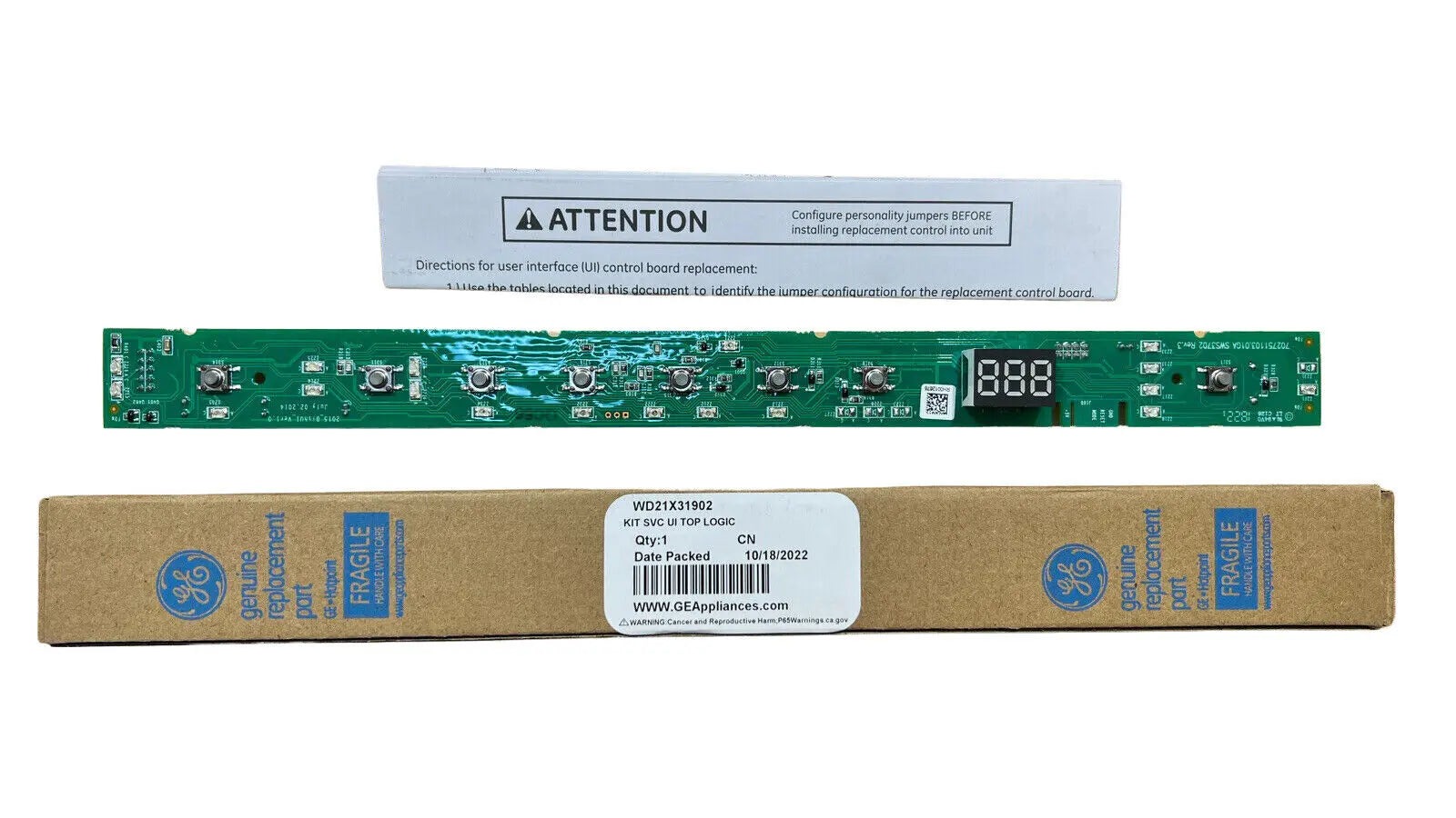 WD21X31902C Dishwasher User Control and Display Board  Parts-O-Matic