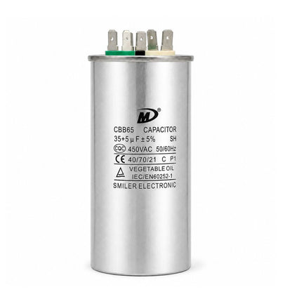 XPDC35X5-450R HVAC ROUND DUAL RUN CAPACITOR | 35+5 MFD 450 Volts  Parts-O-Matic