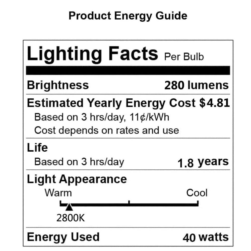 (2 Pack) XPIBE1740 Microwave Light Bulb (40W) Replaces 8206232A, WB25X10030  Parts-O-Matic