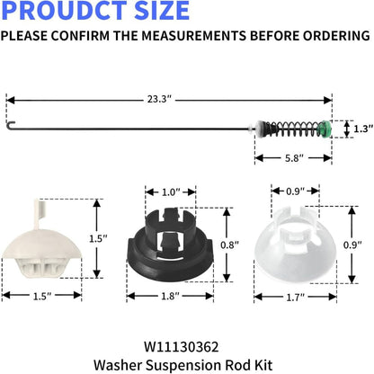 XPARTCO W11130362 Washer Suspension Rod Kit