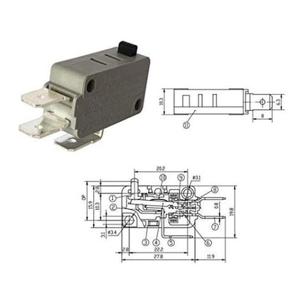 (4 Pack) EXP480 Microwave Door Switch (NC - NO) Normally Closed / Open